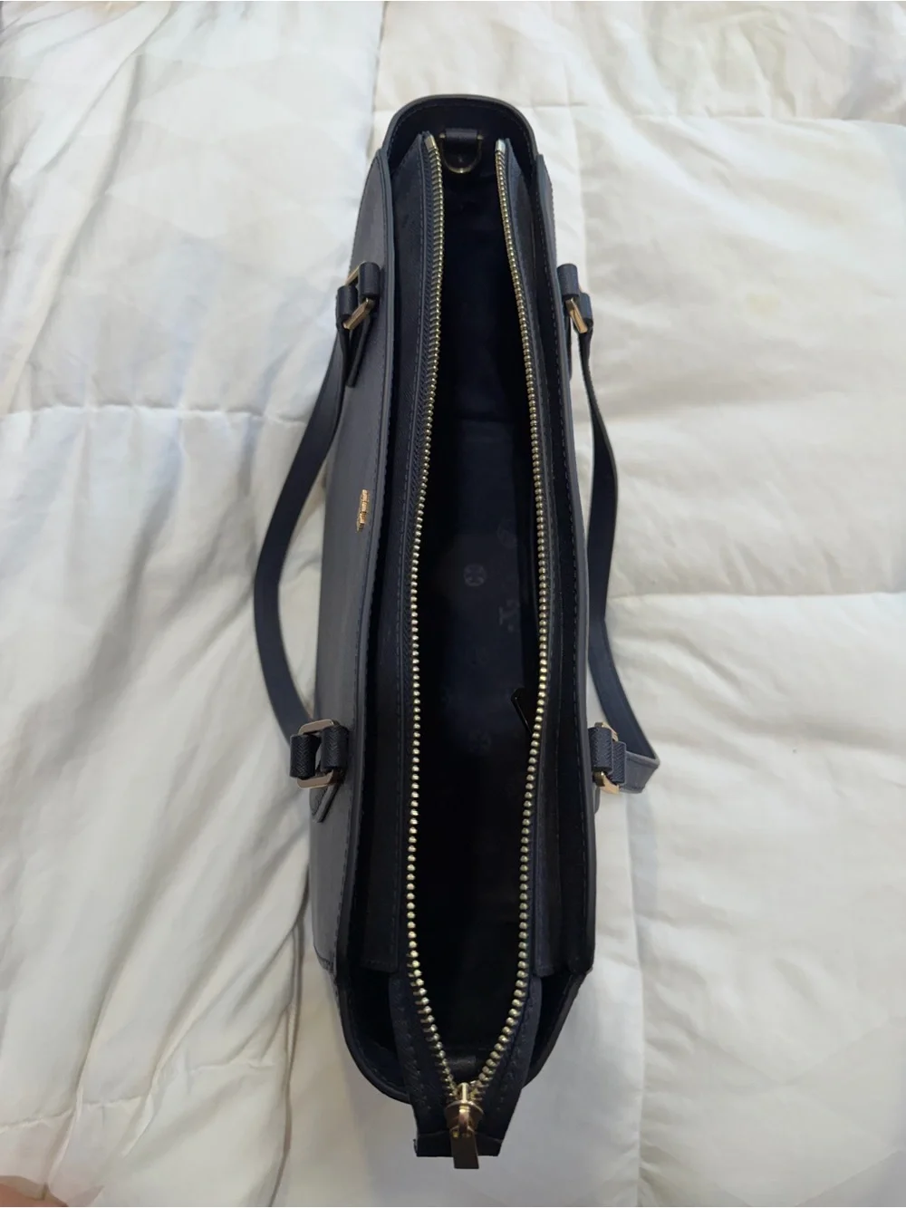 Tory Burch Fleming Saffiano Leather Tote - Navy, BRAND New.